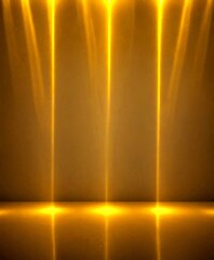 Poster - Golden spotlight beams on a reflective floor, creating a dramatic and visually striking scene