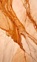 Poster - a close-up view marble surface with a swirling pattern of light and dark brown hues, creating a sense of movement and texture