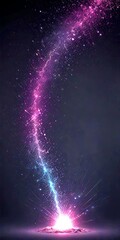 Poster - a vibrant, abstract digital artwork featuring a dynamic, swirling pattern of light and color, with a bright, radiant burst at the bottom center