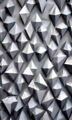 Poster - a close-up view textured surface composed of numerous small, triangular shapes arranged in a repeating pattern The gray color of the shapes creates a visually
