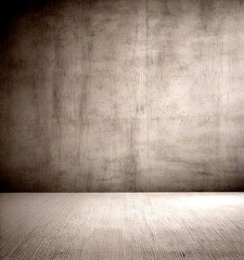 Aufkleber - A gray concrete wall with a textured surface, set against a plain white floor