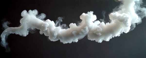 Aufkleber - a long, curving trail of white smoke against a dark background