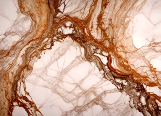 Fototapete - a close-up view marble surface with a swirling pattern of light and dark brown hues, creating a sense of movement and depth