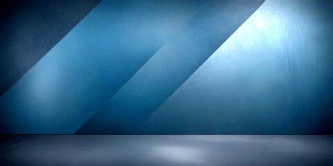 Fototapete - a dark blue wall with diagonal lines running across it, creating a sense of depth and movement The wall appears to be made material that resembles wood or a similar