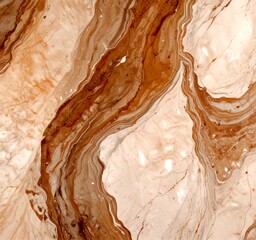 Poster - a marble surface with a swirling pattern of light and dark brown hues, creating a sense of movement and texture