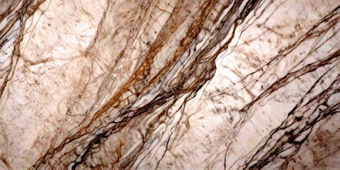 Poster - a close-up view marble surface with a textured, striped pattern in shades of gray and white