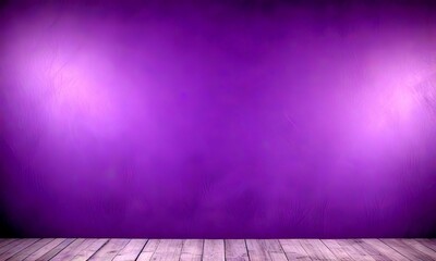 Poster - A purple wall with a wooden floor in the foreground
