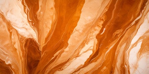 Poster - a close-up view textured surface with a marbled pattern of brown and beige hues, resembling the natural patterns found in sand or soil