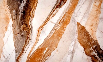 Poster - a close-up view marble surface with a marbled pattern of light and dark brown marble
