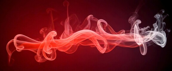 Fototapete - Abstract smoke swirls and dances against a dark red backdrop, creating a captivating visual effect