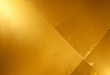 Poster - a close-up view shiny, golden metallic surface with a geometric pattern of intersecting lines and angles
