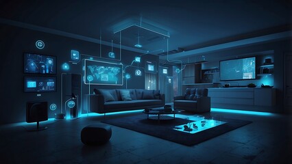 Augmented reality smart home blueprint for modern living.