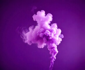 Poster - A large cloud of purple smoke billows upwards against a deep purple background