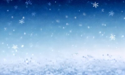 Aufkleber - Snowflakes falling against a blue sky background