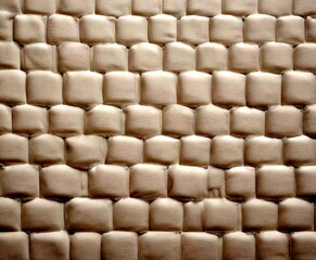 Poster - a close-up view white fabric with a repeating pattern of small square shapes, creating a textured and visually interesting surface