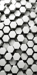 Aufkleber - A repeating pattern of white hexagonal shapes, arranged in a grid-like fashion, creates a visually striking and geometric composition