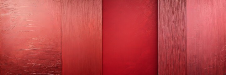 Leinwandbilder - a vertical arrangement of red panels with varying textures, creating a layered and textured effect
