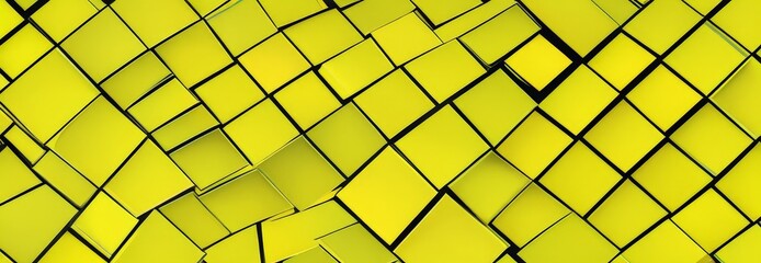 Aufkleber - a pattern of overlapping yellow squares with black outlines, creating a visually striking and abstract design