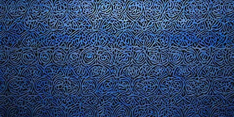 Aufkleber - a dark blue pattern with a repeating design of interlocking circles and lines, creating a sense of depth and complexity