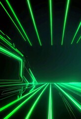 Aufkleber - A futuristic, neon-lit corridor with a geometric pattern of intersecting lines, creating a sense of depth and movement