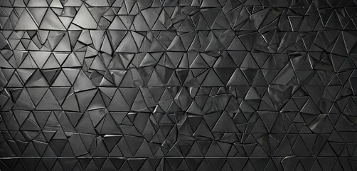 Aufkleber - a close-up view of a black and white pattern composed of numerous triangular tiles arranged in a grid-like fashion. The tiles vary in size and overlap, creating a sense of