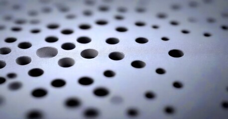 Aufkleber - A close-up view dark gray surface with a pattern of small holes, creating a textured and abstract appearance