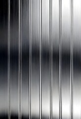 Poster - a close-up view metallic surface with vertical lines, creating a textured and reflective appearance