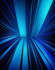 Fototapete - a striking abstract composition of blue and black lines radiating outwards from a central point, creating a sense of depth and dimensionality