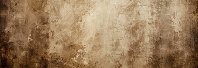 Leinwandbilder - a textured, aged wall with a warm, earthy color palette The wall has vertical lines and splatters of paint, creating a sense of depth and texture The does not contain
