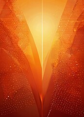 Aufkleber - a vibrant abstract composition with a gradient of warm colors, including shades of orange, yellow, and red The central focus is a bright yellow line that cuts through the