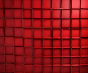 Poster - A red grid of square boxes, with the boxes varying in size and orientation, creating a visually striking and abstract pattern