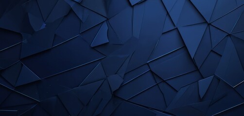 Poster - a dark blue abstract background composed of numerous triangular shapes, creating a visually striking and geometric pattern