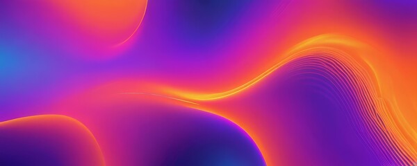 a vibrant abstract composition with a gradient of colors transitioning from orange to purple, creating a dynamic and visually striking effect