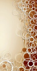Poster - a repeating pattern of overlapping circles in various shades of brown and beige, creating a visually striking and abstract design