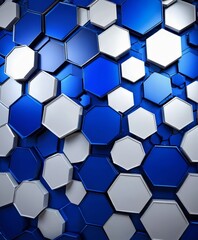Aufkleber - a blue and white hexagonal pattern, with the white hexagons arranged in a grid-like fashion against a blue background