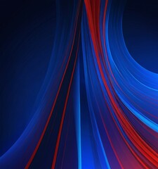 Aufkleber - a striking abstract composition of curved lines in blue, red, and black, creating a sense of movement and dynamism
