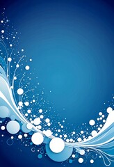 Aufkleber - a blue background with white and blue circular shapes scattered across it, creating a dynamic and abstract design
