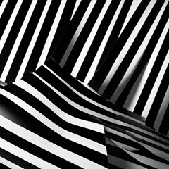 Poster - a black and white photograph featuring a pattern of diagonal lines, creating a sense of movement and rhythm