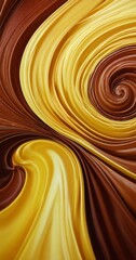Aufkleber - a swirling pattern of golden and brown hues, creating a dynamic and visually captivating abstract design.
