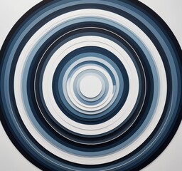 Fototapete - a circular arrangement of concentric circles in varying shades of blue and white, creating a visually striking and abstract pattern