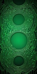 Aufkleber - a vibrant, abstract pattern of green circles and lines, creating a sense of depth and complexity The arrangement of the circles and lines is intricate, with some overlapping