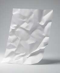 Leinwandbilder - A crumpled white sheet of paper is shown against a plain gray background