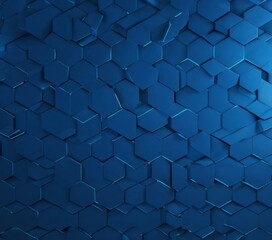 Leinwandbilder - a blue hexagonal pattern, with the edges of the hexagons slightly curved, creating a sense of depth and texture