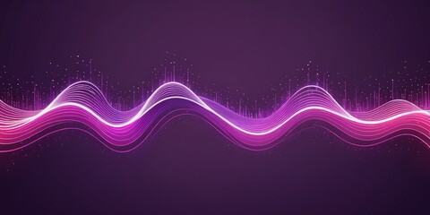 Poster - a purple and pink wave-like pattern with a gradient effect, accompanied by a dark purple background and scattered white dots