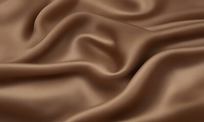 Aufkleber - a close-up view of a smooth, shiny brown fabric, possibly silk, with a slightly crumpled texture.
