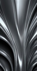 Poster - a close-up view metallic surface with a repeating pattern of curved lines and a shiny, reflective appearance