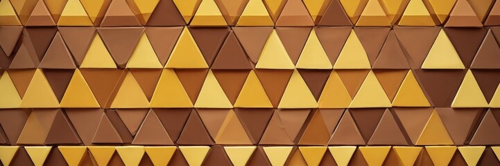 A repeating pattern of triangles in various shades of brown and yellow, arranged in a grid-like fashion