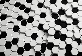 Aufkleber - a repeating pattern of white hexagonal shapes arranged in a grid-like fashion, with some black hexagonal shapes interspersed throughout