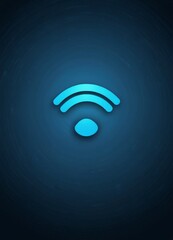 Poster - A blue WiFi symbol is centered against a dark blue gradient background