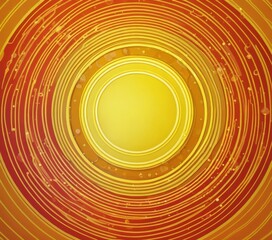 Fototapete - a vibrant abstract composition of concentric circles in varying shades of orange and yellow, with a central yellow circle surrounded by smaller circles and lines
